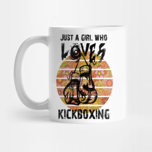 Just a girl who loves kickboxing retro design Mug